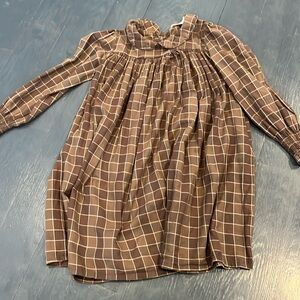 Marmar girls brown checkered dress size 8 y